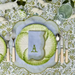 Mrs. Alice Placemats|Alathea Blue & Green Linen Placemats (Set Of 4)