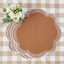 Mrs. Alice Placemats|Alathea Caramel Linen Placemats (Set Of 4)