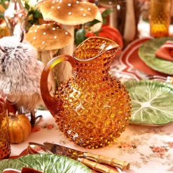 Mrs. Alice Glasses|Amber Hobnail Jug And Glasses (Set Of 6)