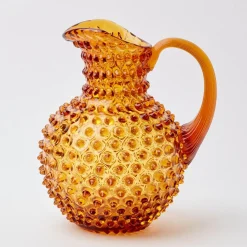 Mrs. Alice Glasses|Amber Hobnail Jug And Glasses (Set Of 6)