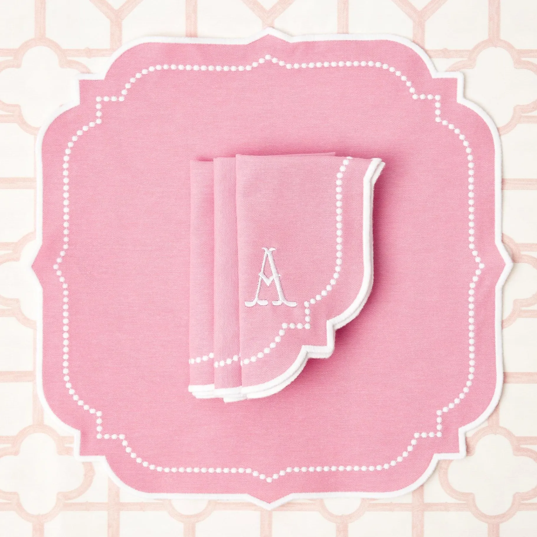 Mrs. Alice Napkins|Amelie Pink Napkins (Set Of 4)