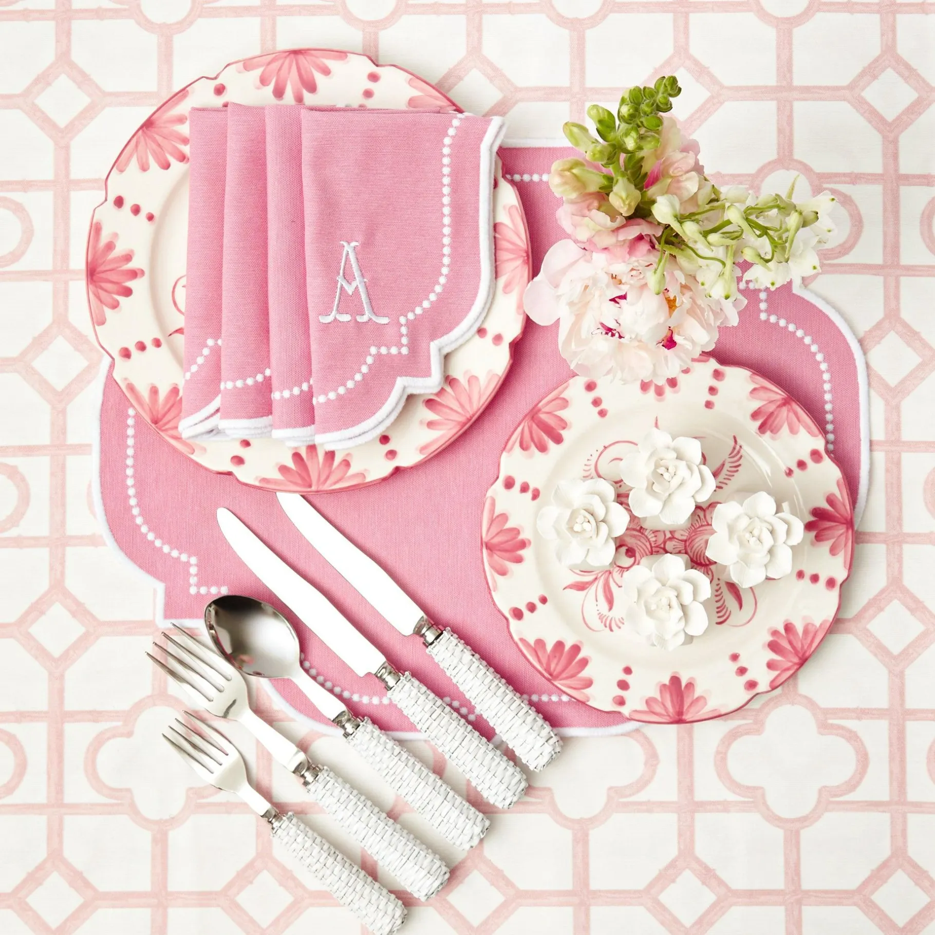 Mrs. Alice Placemats|Amelie Pink Placemats (Set Of 4)