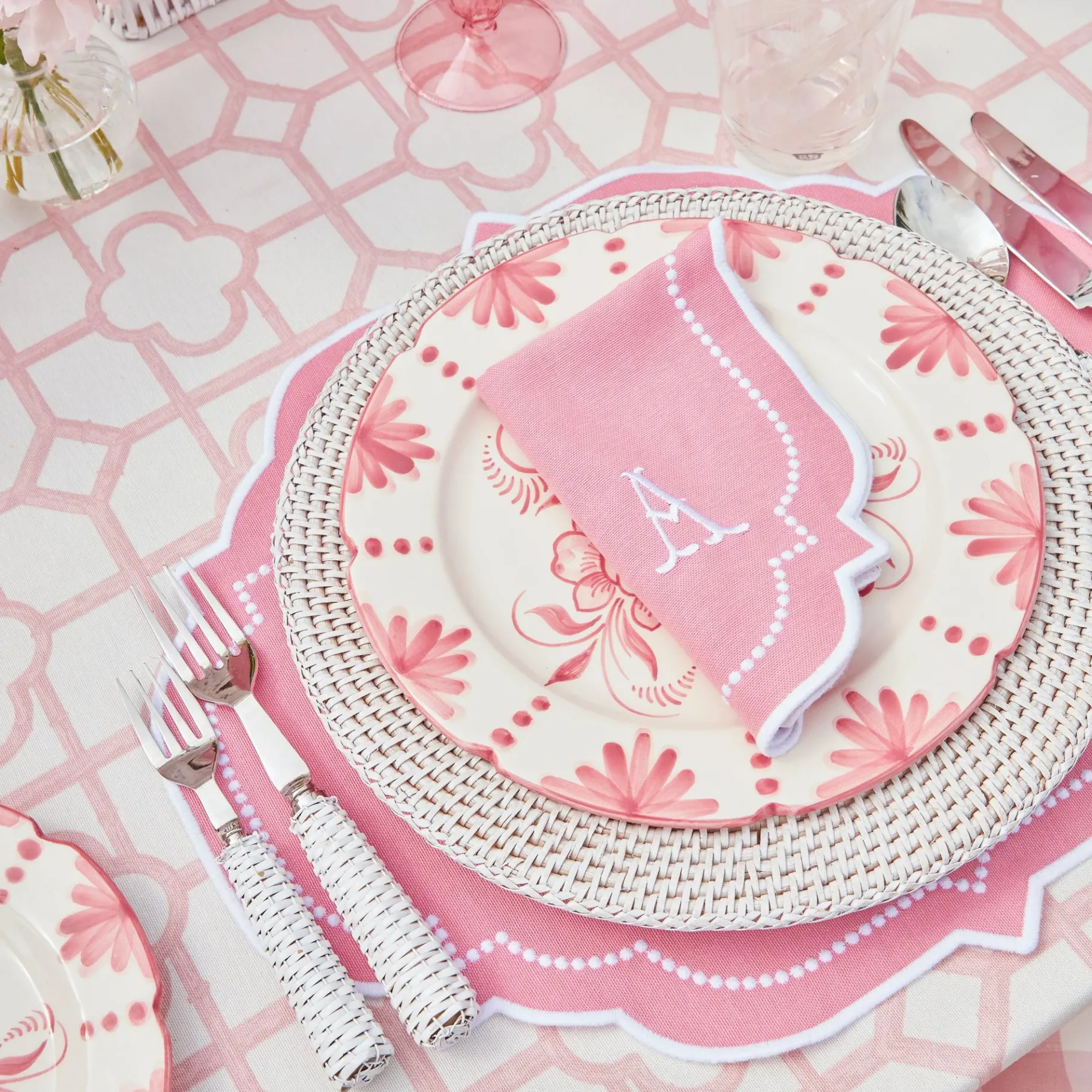 Mrs. Alice Placemats|Amelie Pink Placemats (Set Of 4)