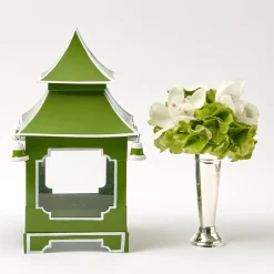 Mrs. Alice Candle Holders|Apple Green Pagoda Lantern