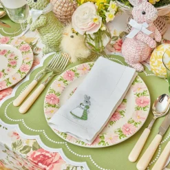 Mrs. Alice Napkins|Assorted White Linen Rabbit Napkins (Set Of 4)