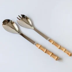 Mrs. Alice Serving Cutlery|Bamboo Salad Servers