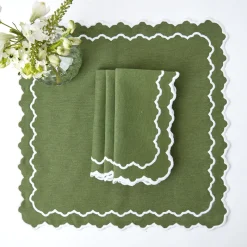 Mrs. Alice Napkins|Beatrice Forest Green Napkins (Set Of 4)