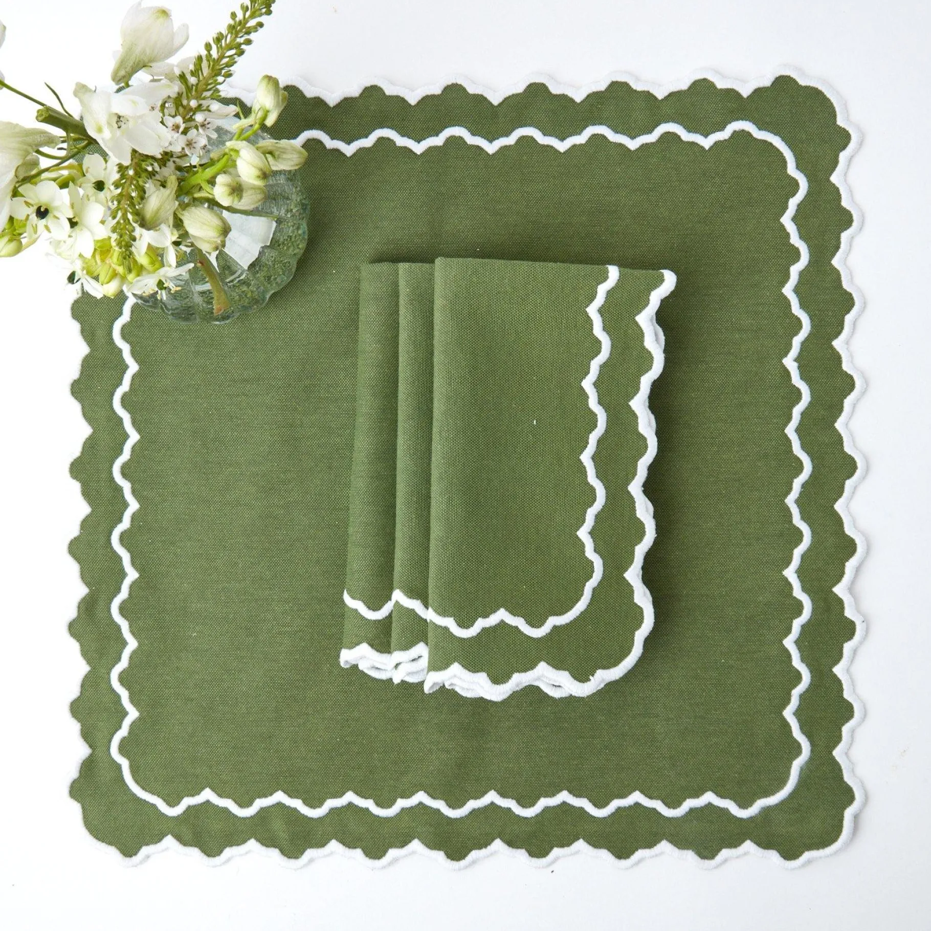 Mrs. Alice Napkins|Beatrice Forest Green Napkins (Set Of 4)