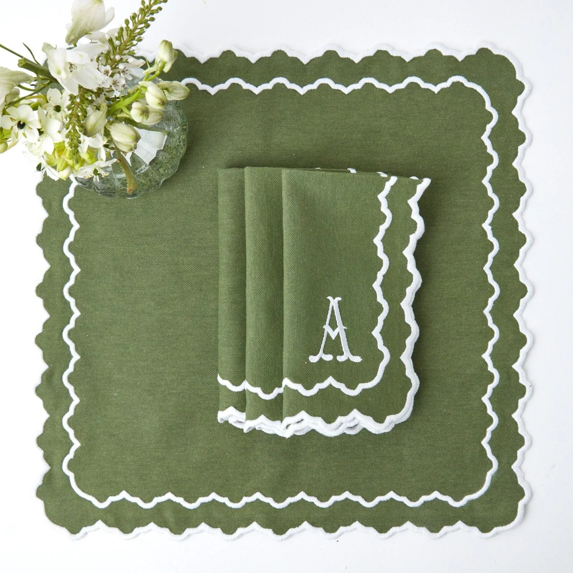 Mrs. Alice Napkins|Beatrice Forest Green Napkins (Set Of 4)