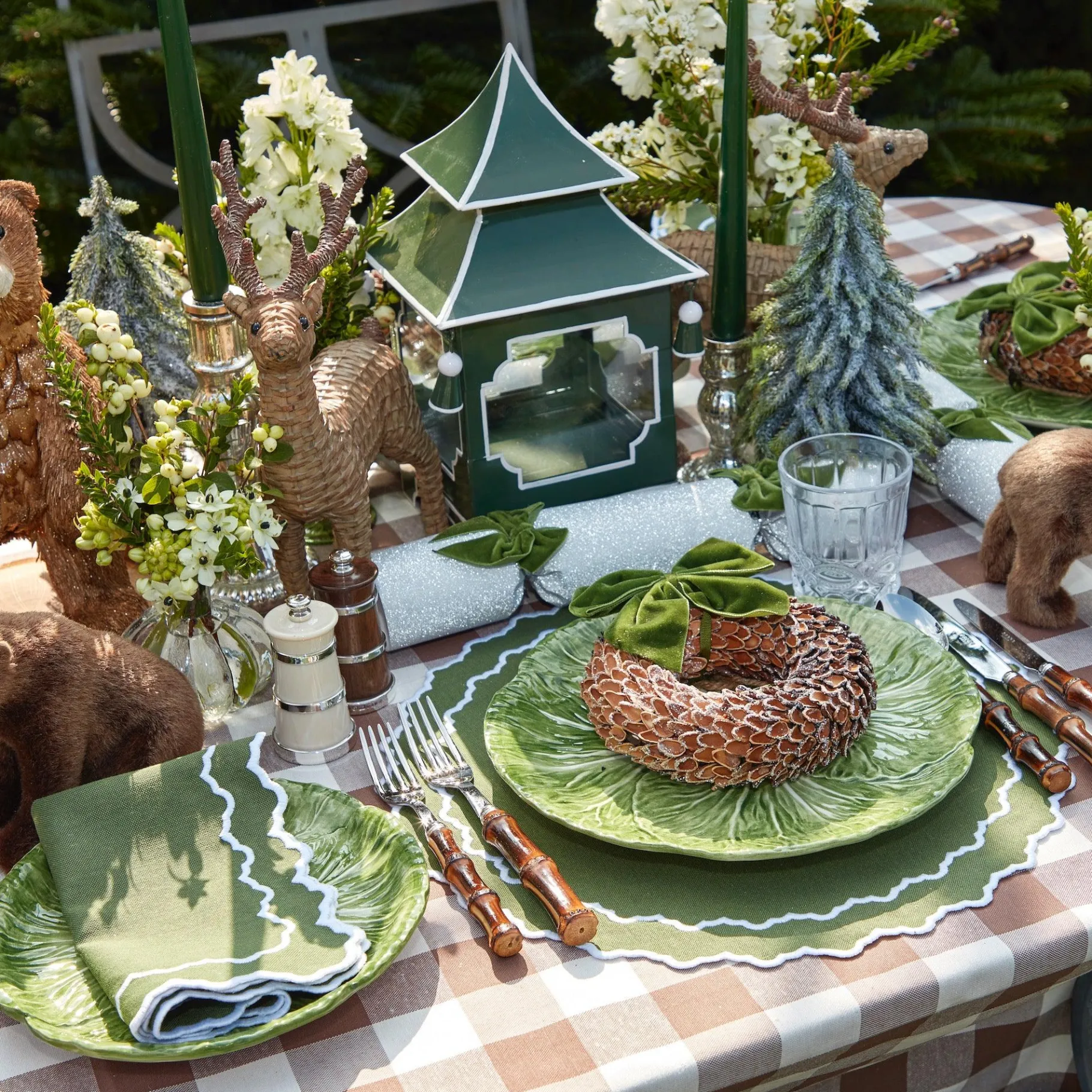 Mrs. Alice Napkins|Beatrice Forest Green Napkins (Set Of 4)