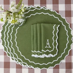 Mrs. Alice Napkins|Beatrice Forest Green Napkins (Set Of 4)