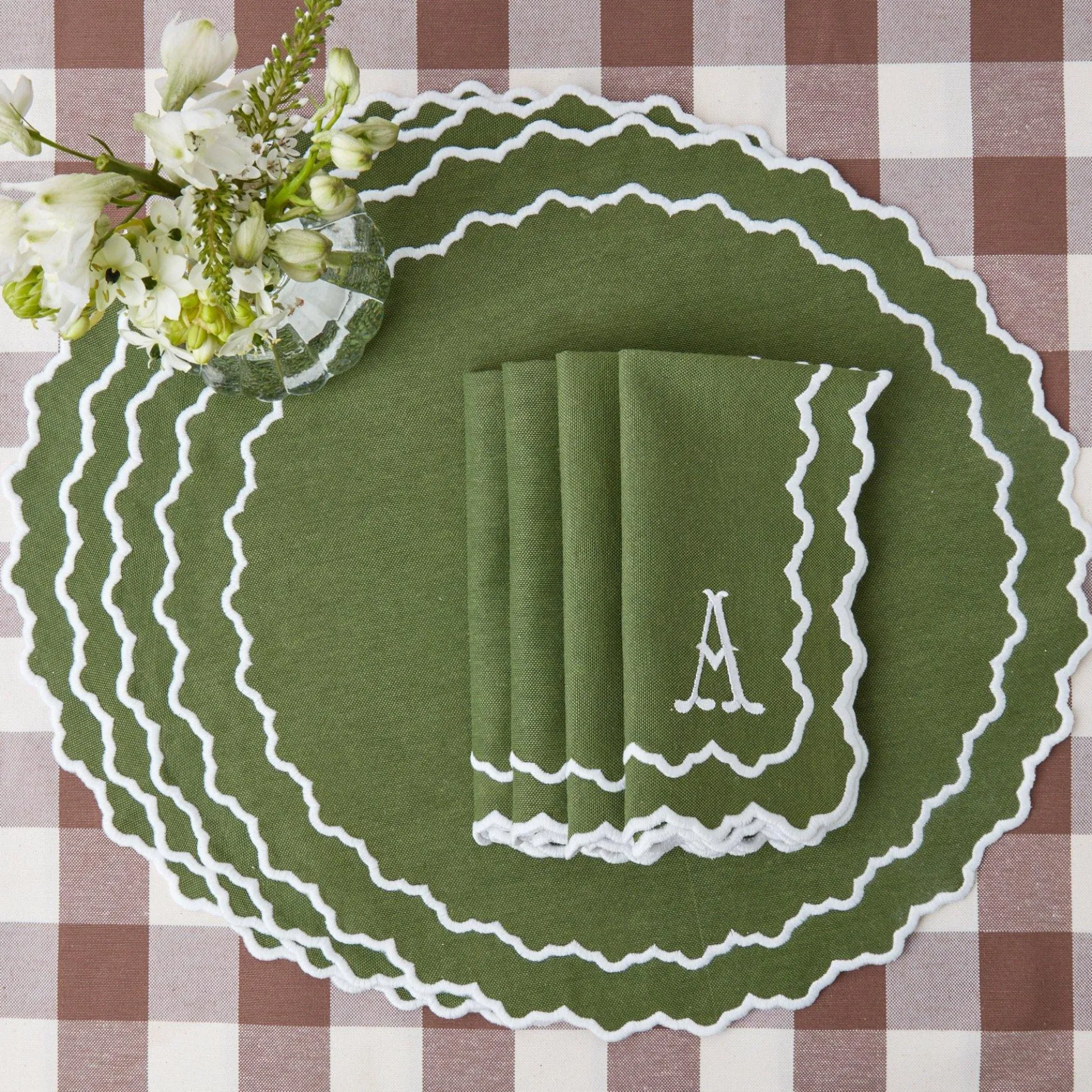 Mrs. Alice Napkins|Beatrice Forest Green Napkins (Set Of 4)