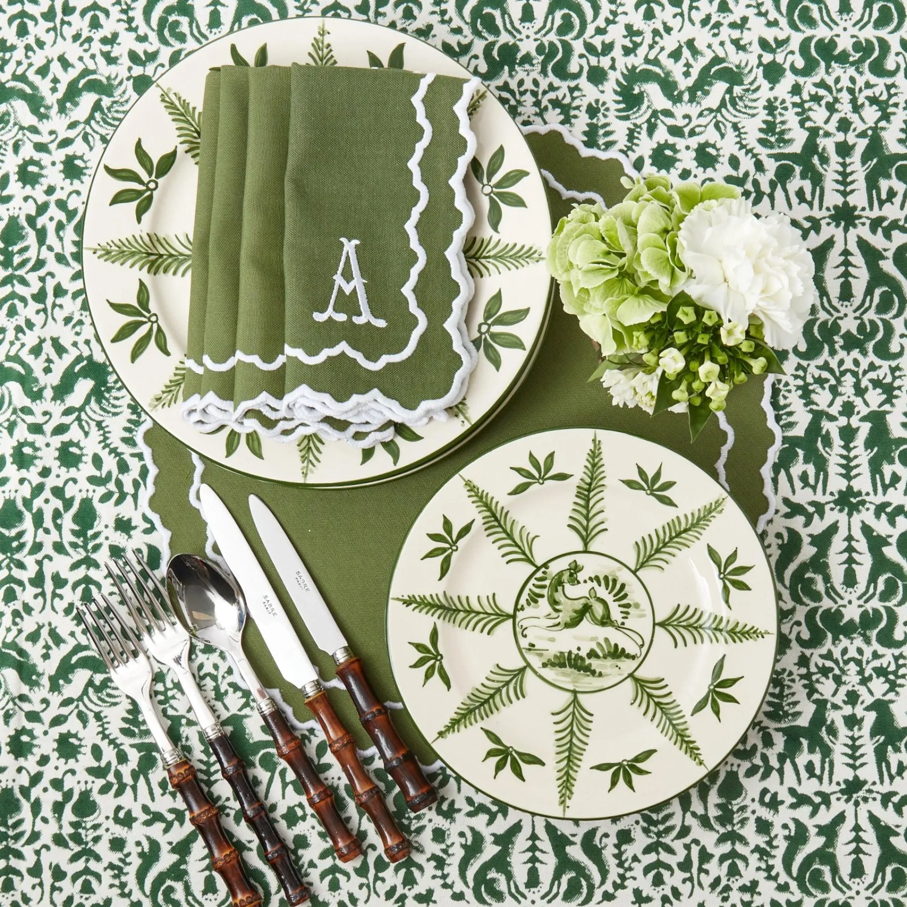 Mrs. Alice Napkins|Beatrice Forest Green Napkins (Set Of 4)