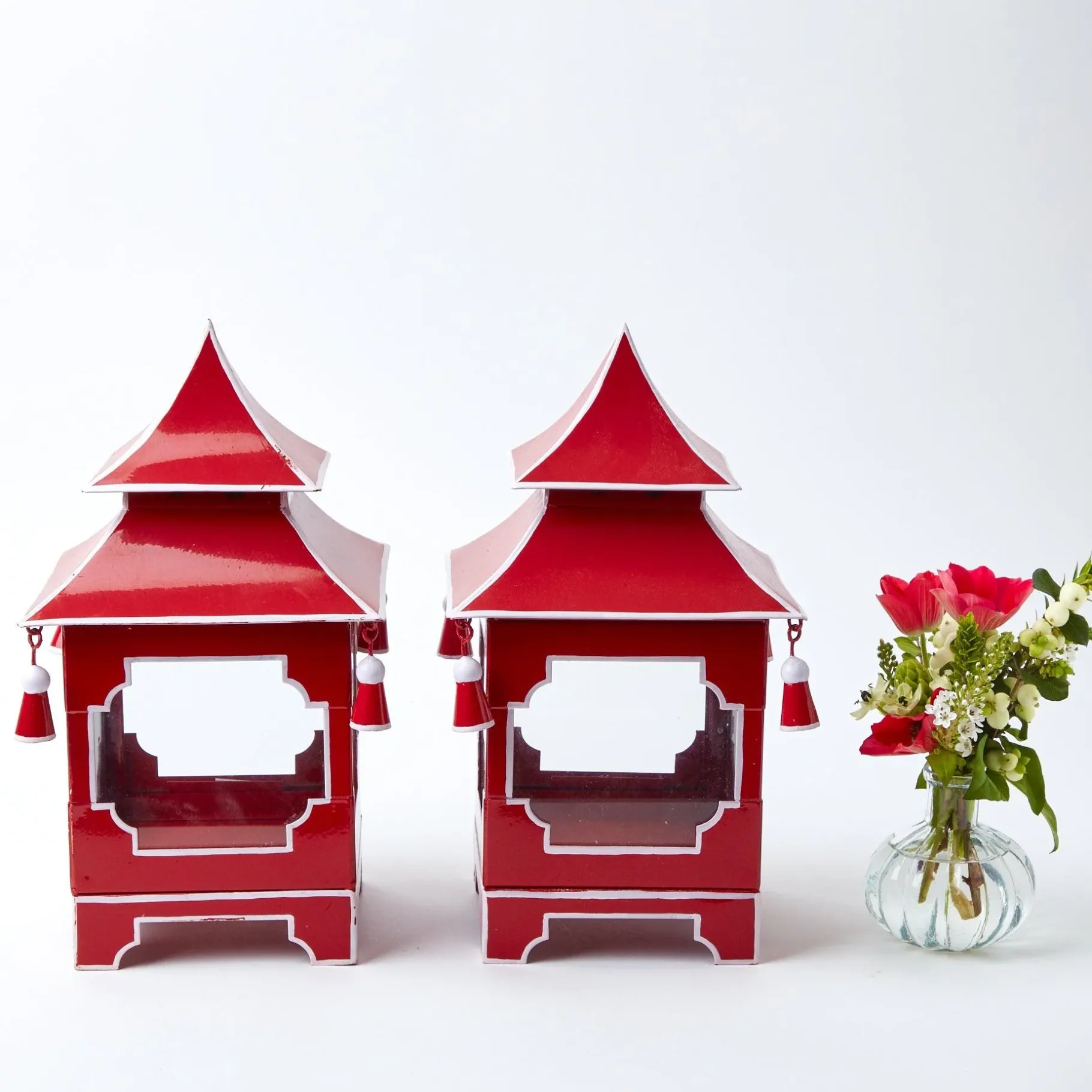 Mrs. Alice Pagodas & Lanterns|Berry Red Pagoda Lantern