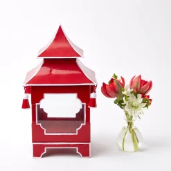 Mrs. Alice Pagodas & Lanterns|Berry Red Pagoda Lantern