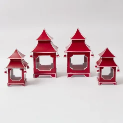 Mrs. Alice Pagodas & Lanterns|Berry Red Pagoda Lantern