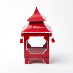 Mrs. Alice Candle Holders|Berry Red Pagoda Lantern