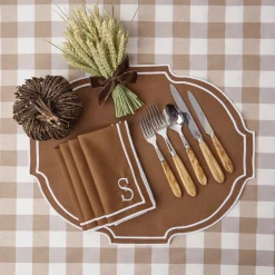 Mrs. Alice Tablecloths|Biscuit Gingham Tablecloth