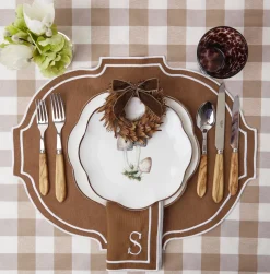 Mrs. Alice Tablecloths|Biscuit Gingham Tablecloth