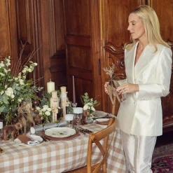 Mrs. Alice Tablecloths|Biscuit Gingham Tablecloth