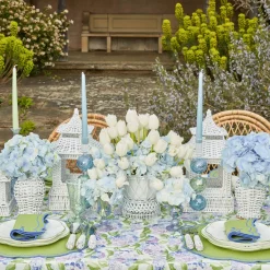 Mrs. Alice Candle Holders|Blue & Green Camille Candle Holder (Pair)