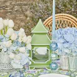 Mrs. Alice Candle Holders|Blue & Green Camille Candle Holder (Pair)