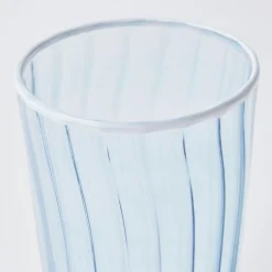 Mrs. Alice Glasses|Blue & White Rim Water Glasses (Set Of 4)