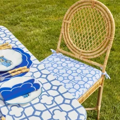 Mrs. Alice Cushions|Blue Bamboo Seat Pad Cushion