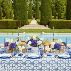 Mrs. Alice Tablecloths|Blue Bamboo Tablecloth
