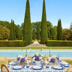 Mrs. Alice Tablecloths|Blue Bamboo Tablecloth