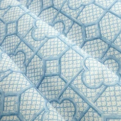 Mrs. Alice Serena Fresson Fabrics|Blue Bamboo Trellis Fabric