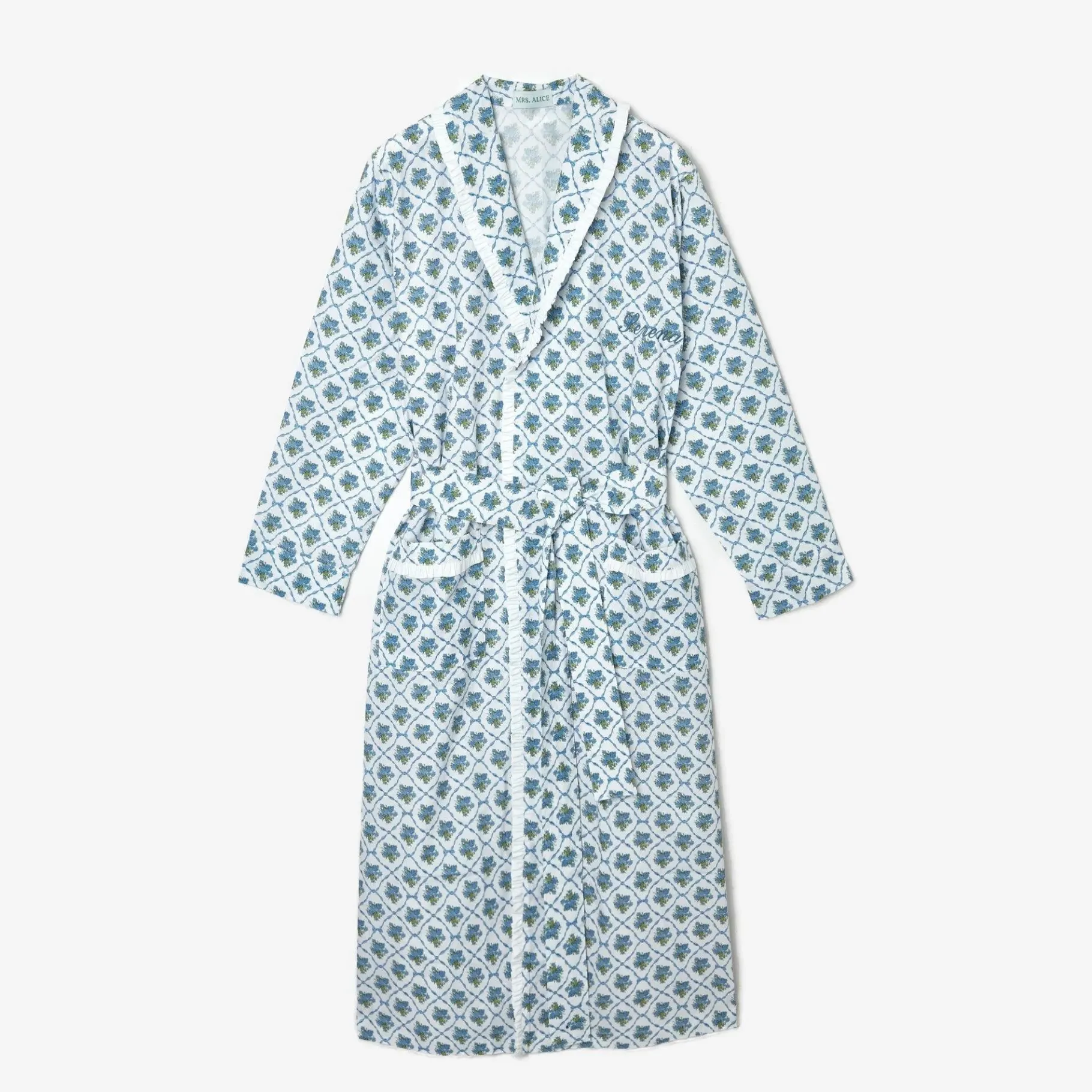 Mrs. Alice Aprons & Robes|Blue Bouquet Dressing Gown