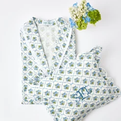 Mrs. Alice Aprons & Robes|Blue Bouquet Dressing Gown