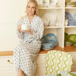 Women Mrs. Alice Alice Nightdresses|Blue Bouquet Dressing Gown