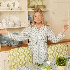 Women Mrs. Alice Alice Nightdresses|Blue Bouquet Dressing Gown