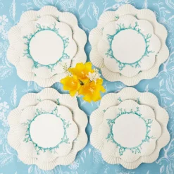 Mrs. Alice Starter Plates|Blue Coral Dinner & Starter Plates (Set Of 8)