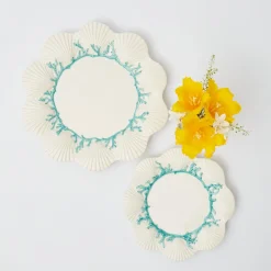 Mrs. Alice Dinner Plates|Blue Coral Dinner Plates (Set Of 4)