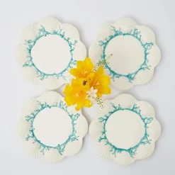 Mrs. Alice Starter Plates|Blue Coral Starter Plates (Set Of 4)