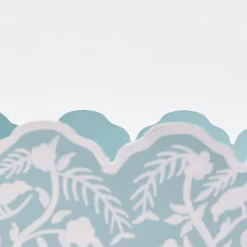 Mrs. Alice Vases|Blue Floral Tole Scalloped Planter