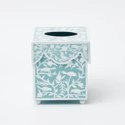 Mrs. Alice Tissue Boxes|Blue Floral Tole Tissue Box