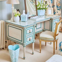 Mrs. Alice Tissue Boxes|Blue Floral Toleware Set