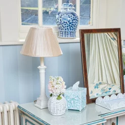 Mrs. Alice Tissue Boxes|Blue Floral Toleware Set