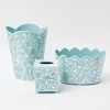 Mrs. Alice Vases|Blue Floral Toleware Set
