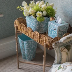 Mrs. Alice Vases|Blue Floral Toleware Set