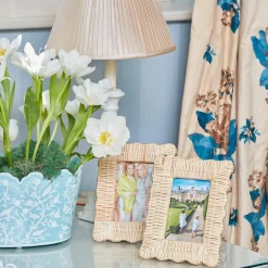 Mrs. Alice Vases|Blue Floral Toleware Set