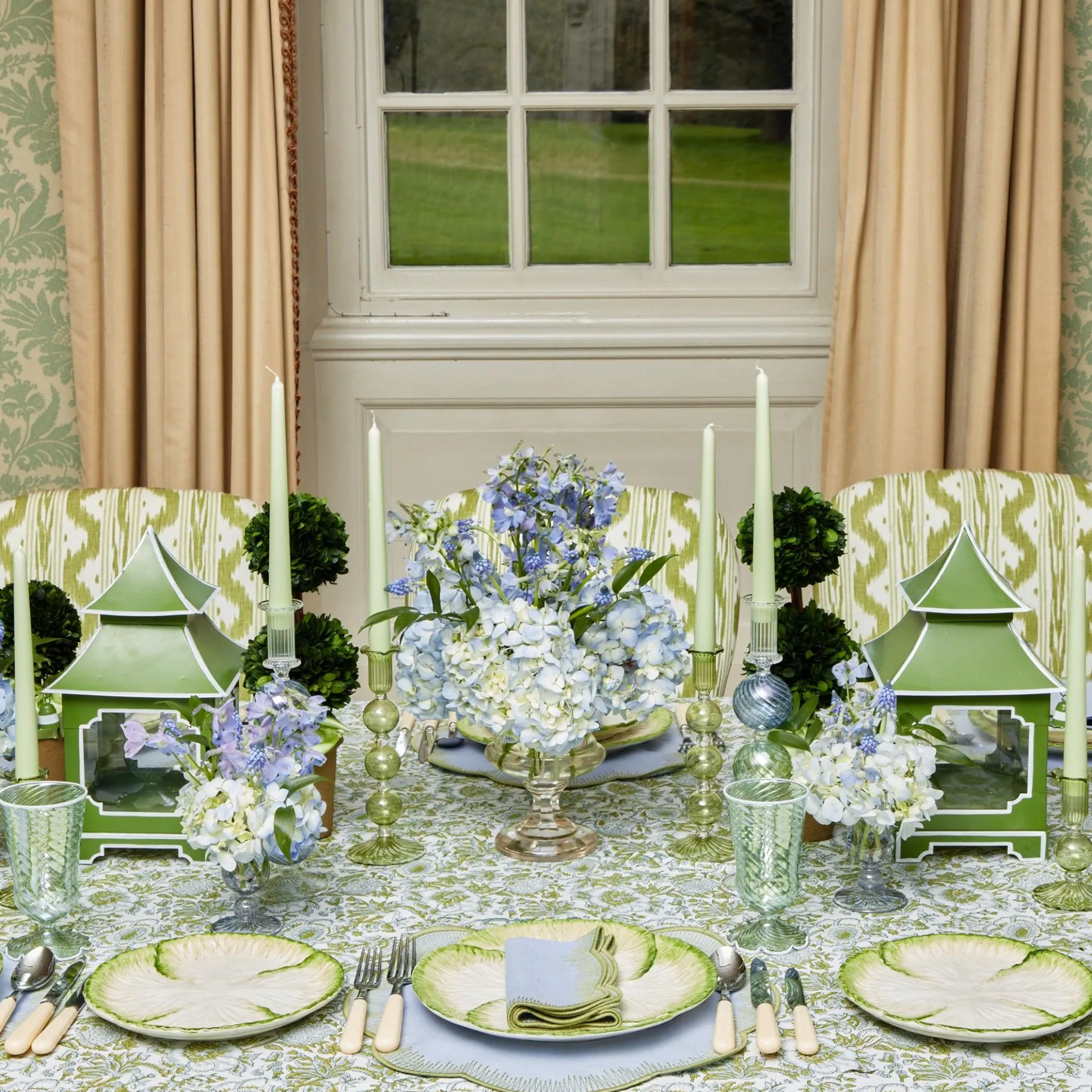 Mrs. Alice Vases|Blue Fluted Vase Set