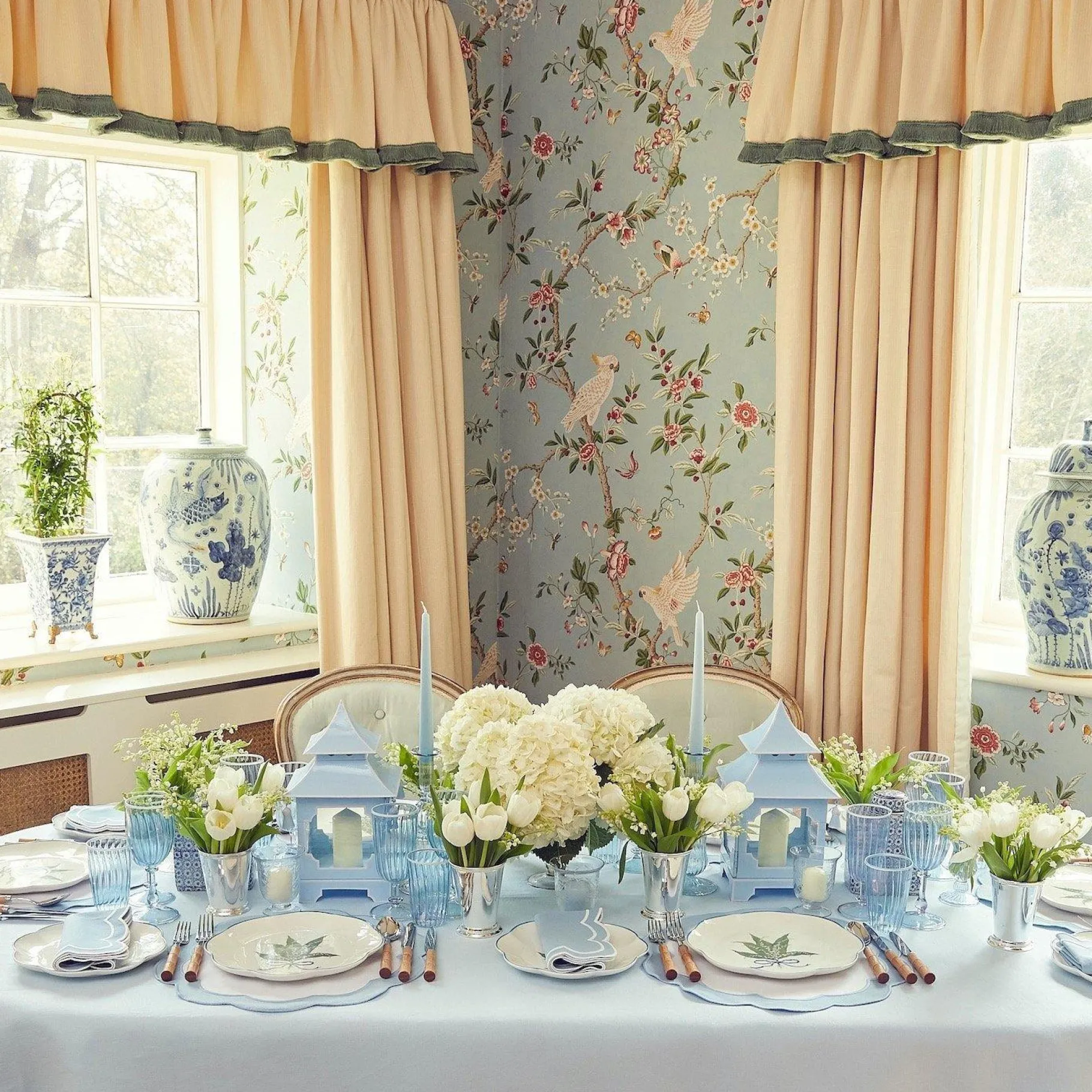 Mrs. Alice Vases|Blue Fluted Vase Set