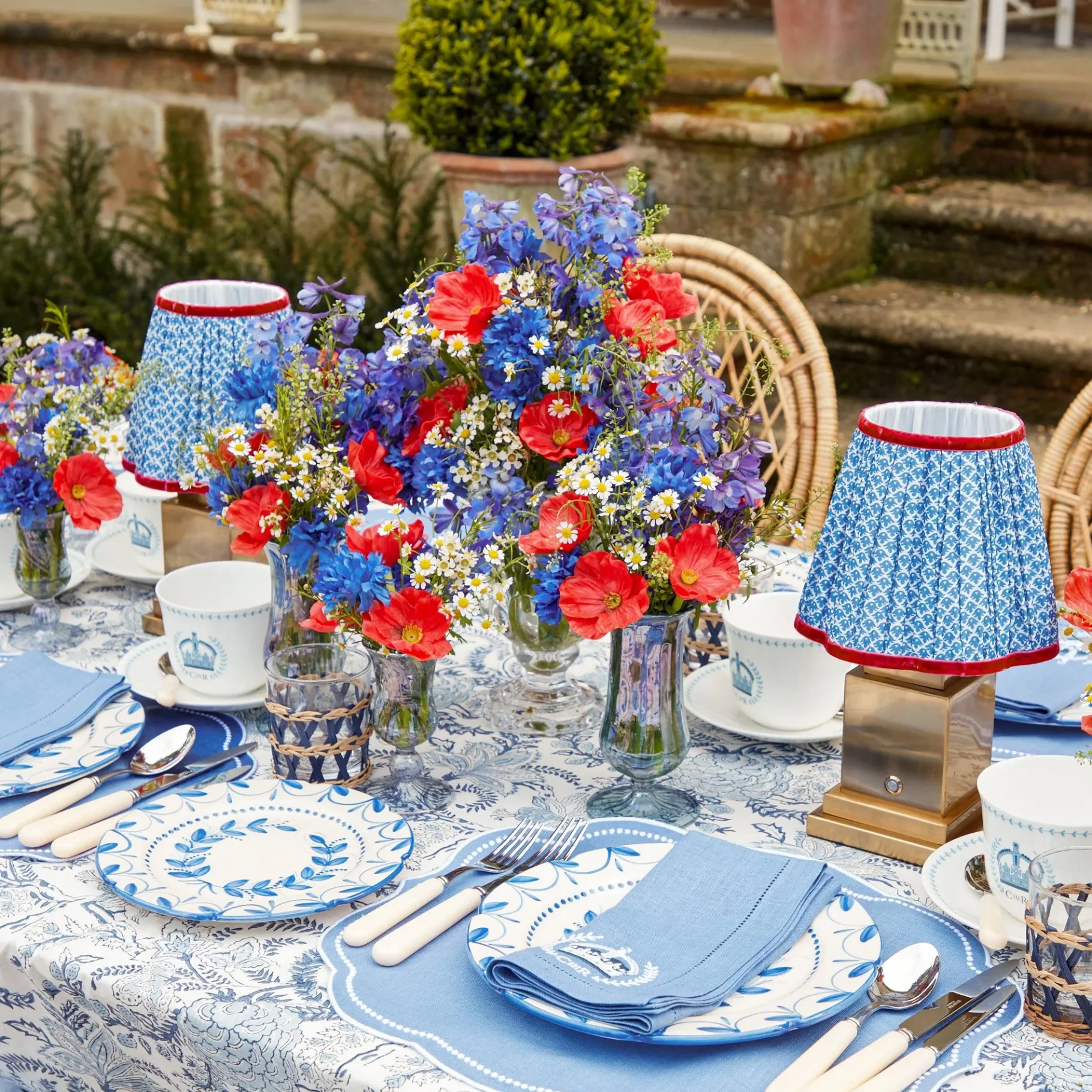 Mrs. Alice Vases|Blue Fluted Vase Set