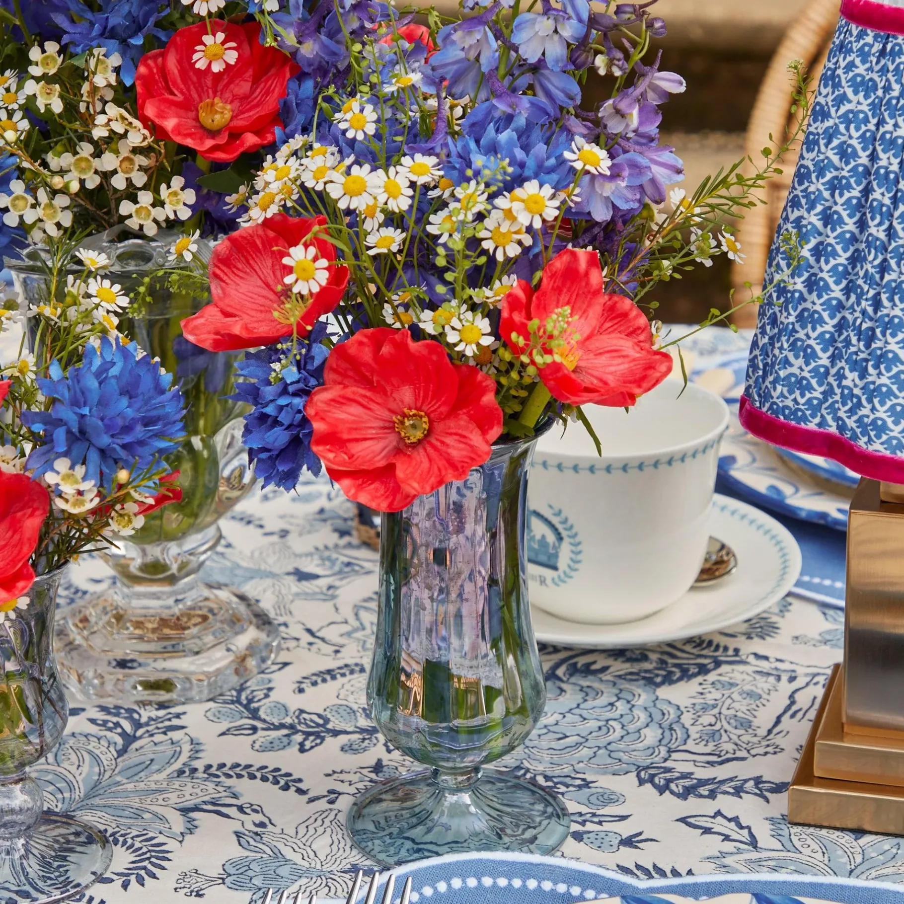 Mrs. Alice Vases|Blue Fluted Vase Set