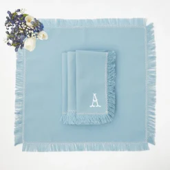 Mrs. Alice Napkins|Blue Fringe Napkins (Set Of 4)